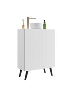 Gabinete De Banheiro Retrô 63Cm 2 Portas Fg5006 Branco/preto