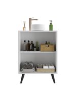 Gabinete De Banheiro Retrô 63Cm 2 Portas Fg5006 Branco/preto