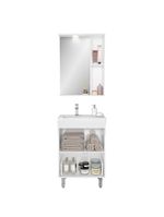 Gabinete Banheiro Com Cuba E Espelheira Branco/legno Crema