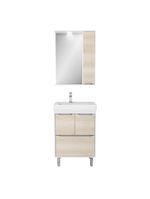 Gabinete Banheiro Com Cuba E Espelheira Branco/legno Crema