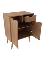 Gabinete Banheiro 60cm 2 Portas E 1 Gaveta Retrô Multimóveis Cr10118 Amêndoa Amêndoa