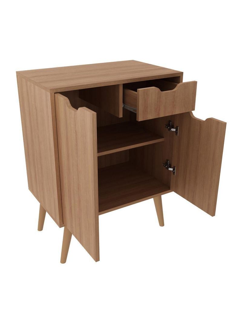 Gabinete Banheiro 60cm 2 Portas E 1 Gaveta Retrô Multimóveis Cr10118 Amêndoa Amêndoa