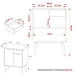 Gabinete Banheiro 60cm 2 Portas E 1 Gaveta Retrô Multimóveis Cr10118 Amêndoa Amêndoa