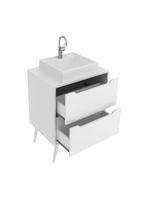 Gabinete Banheiro 60cm 2 Gavetas Retrô Multimóveis Cr10119 Branco
