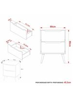 Gabinete Banheiro 60cm 2 Gavetas Retrô Multimóveis Cr10119 Branco