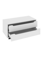Gabinete Banheiro 80cm 2 Gavetas Retrô Com Rodízios Multimóveis Cr10121 Branco Branco