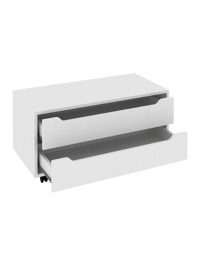 Gabinete Banheiro 80cm 2 Gavetas Retrô Com Rodízios Multimóveis Cr10121 Branco Branco