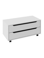 Gabinete Banheiro 80cm 2 Gavetas Retrô Com Rodízios Multimóveis Cr10121 Branco Branco