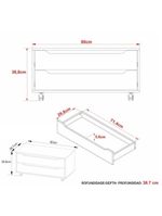 Gabinete Banheiro 80cm 2 Gavetas Retrô Com Rodízios Multimóveis Cr10121 Branco Branco