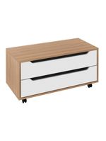 Gabinete Banheiro 80cm 2 Gavetas Retrô Com Rodízios Multimóveis Cr10121 Amêndoa-branco
