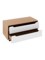 Gabinete Banheiro 80cm 2 Gavetas Retrô Com Rodízios Multimóveis Cr10121 Amêndoa-branco