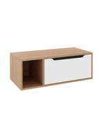 Gabinete Banheiro 80cm 1 Porta Nicho Multimóveis Cr10122 Amêndoa-branco