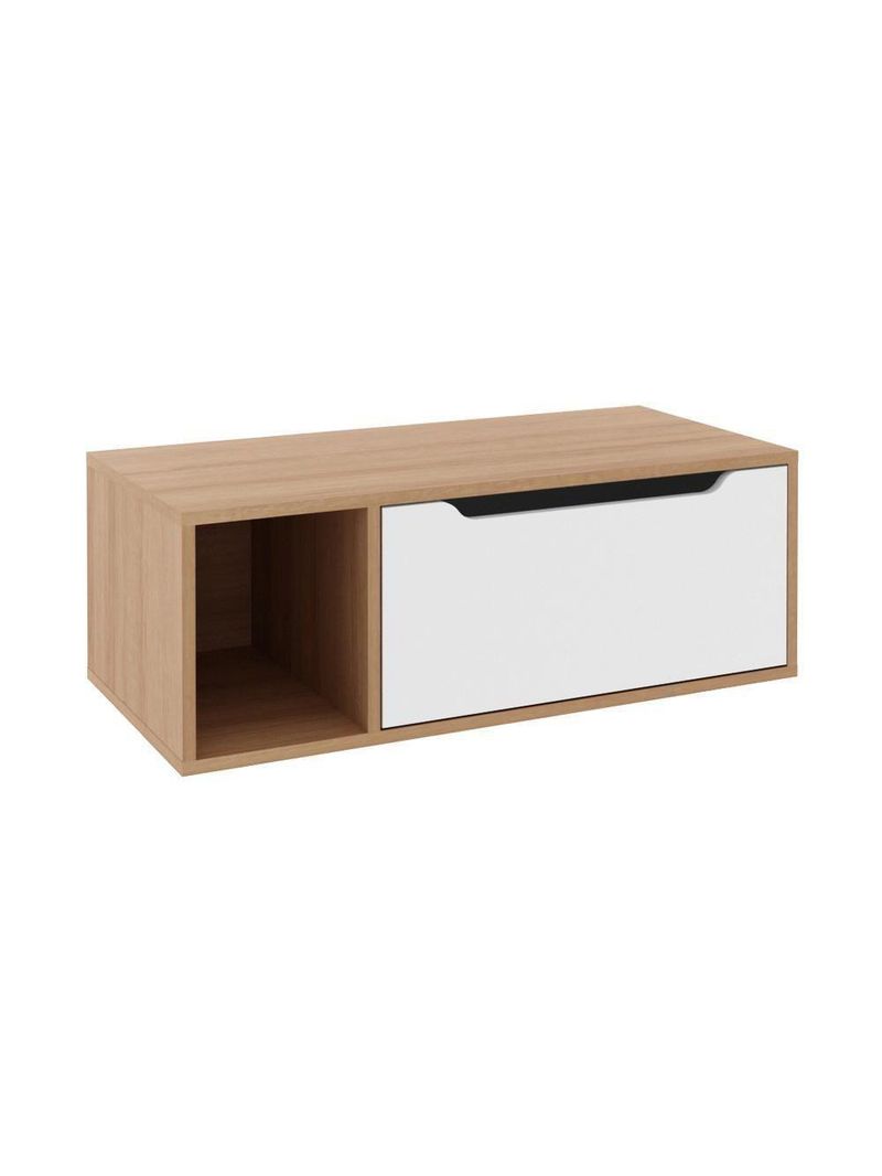Gabinete Banheiro 80cm 1 Porta Nicho Multimóveis Cr10122 Amêndoa-branco