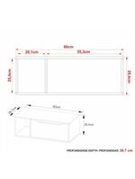 Gabinete Banheiro 80cm 1 Porta Nicho Multimóveis Cr10122 Amêndoa-branco