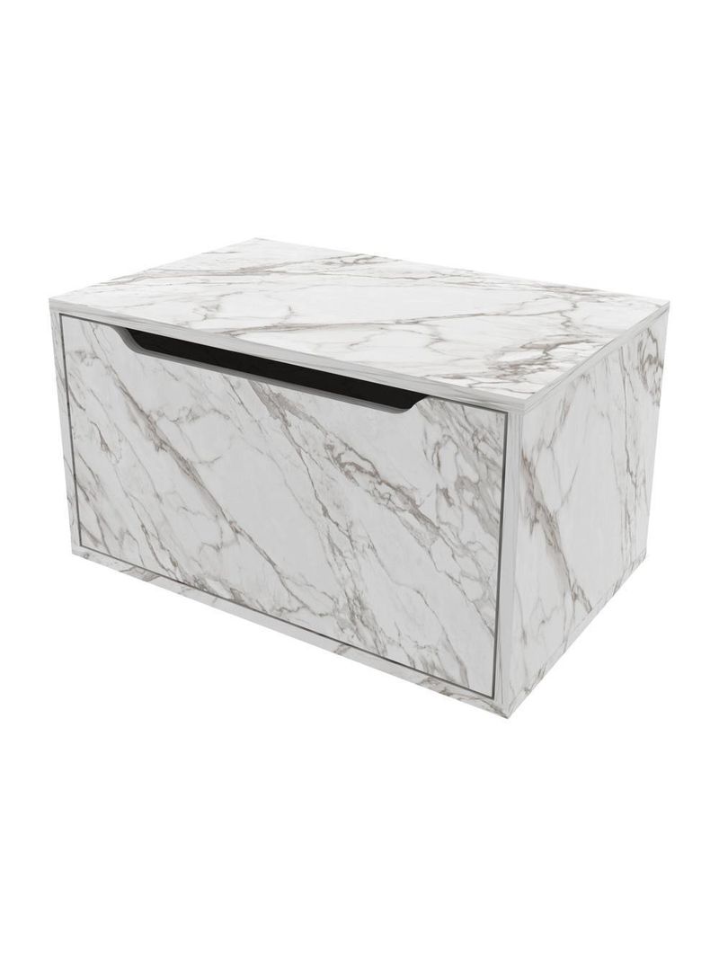 Gabinete Banheiro Suspenso 60cm 1 Porta Cr10123 Mármore Branco