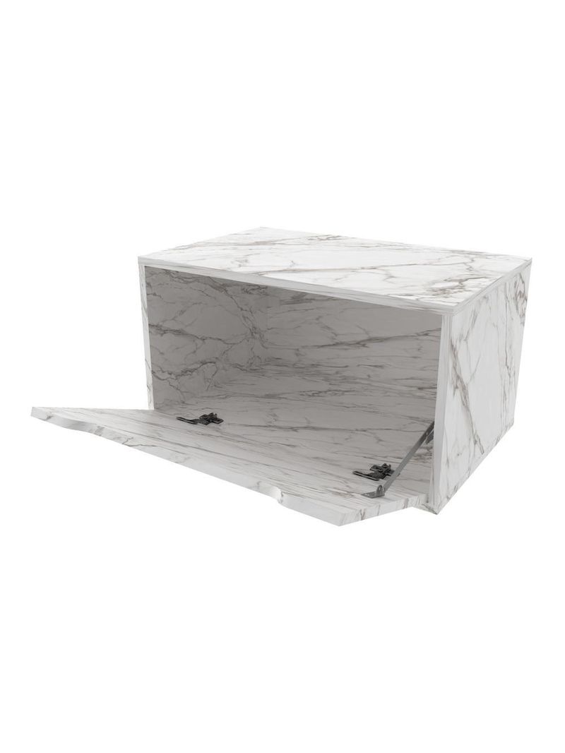 Gabinete Banheiro Suspenso 60cm 1 Porta Cr10123 Mármore Branco