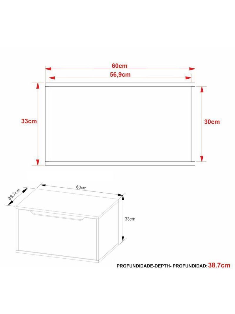 Gabinete Banheiro Suspenso 60cm 1 Porta Cr10123 Mármore Branco