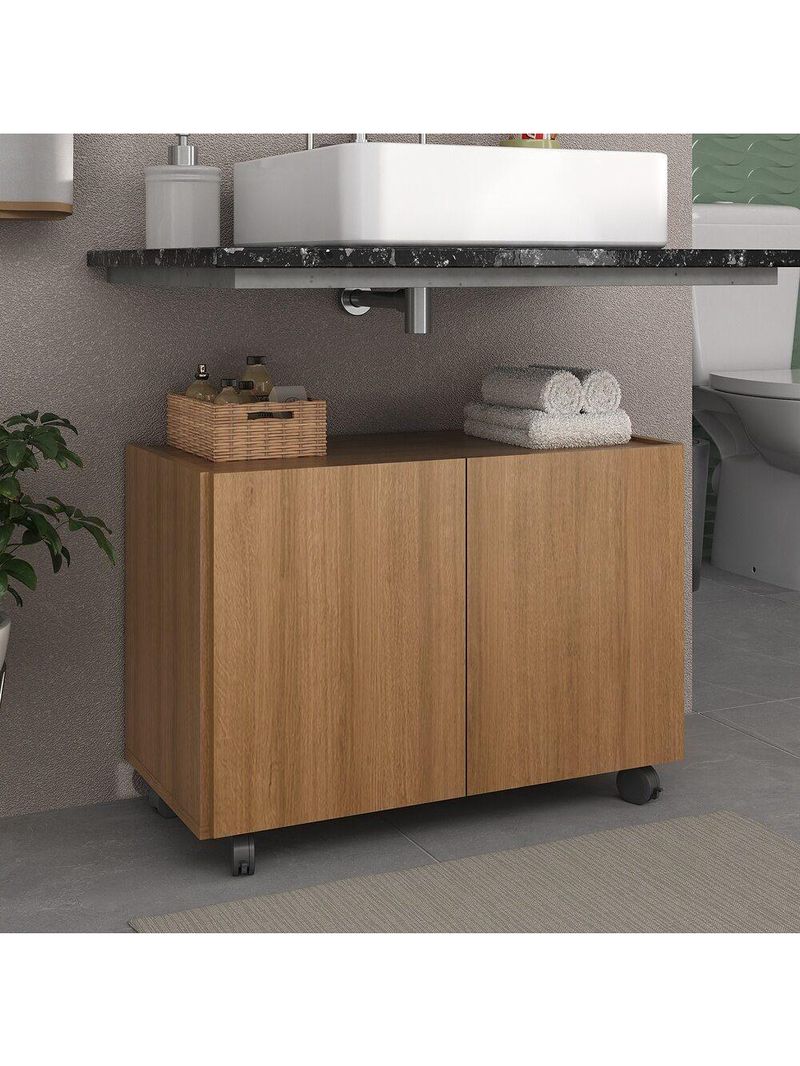 Gabinete Banheiro 62,5cm Rodízios Multimóveis Mp5043 Rustic