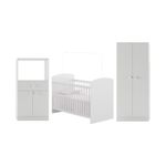Quarto Infantil Completo Com Berço Guarda-roupa E Cômoda Multimóveis Mp4358 Branco