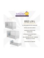Quarto Infantil Completo Com Berço 3 Em 1 Para Colchão 130x60cm E Baú Multimóveis Mp4356 Branco/colorido
