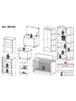 Quarto Infantil Completo Com Berço 3 Em 1 Para Colchão 130x60cm E Baú Multimóveis Mp4356 Branco/colorido