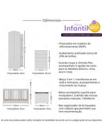 Quarto Infantil Completo Com Berço 3 Em 1 Para Colchão 130x60cm E Baú Multimóveis Mp4356 Branco/colorido