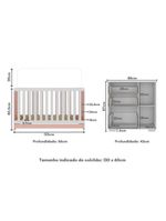 Quarto Infantil Com Berço 3 Em 1 E Cômoda Algodão Doce Multimóveis Mp4249 Branco/rosa