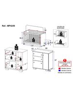 Quarto Infantil Com Berço 3 Em 1 E Cômoda Algodão Doce Multimóveis Mp4249 Branco/rosa