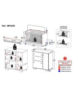 Quarto Infantil Com Berço Colchão Incluso E Cômoda Algodão Doce Multimóveis Mp4250 Branco/azul