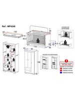 Quarto Infantil Com Berço Colchão Incluso E Guarda-roupas Algodão Doce Multimóveis Mp4248 Branco/rosa