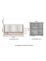 Quarto Infantil Com Berço Colchão Incluso E Cômoda Algodão Doce Multimóveis Mp4250 Branco/rosa