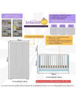 Quarto Infantil Com Berço 3 Em 1 E Guarda-roupas Algodão Doce Multimóveis Mp4247 Branco/azul