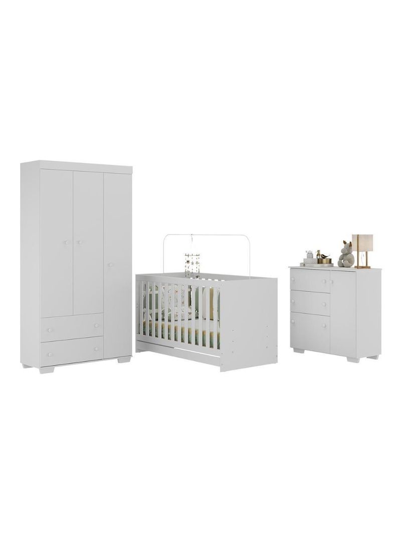Quarto Infantil Completo Algodão Doce Multimóveis Mp4252 Branco