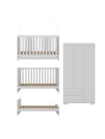 Quarto Infantil Com Berço 3 Em 1 E Guarda-roupas Algodão Doce Multimóveis Mp4247 Branco