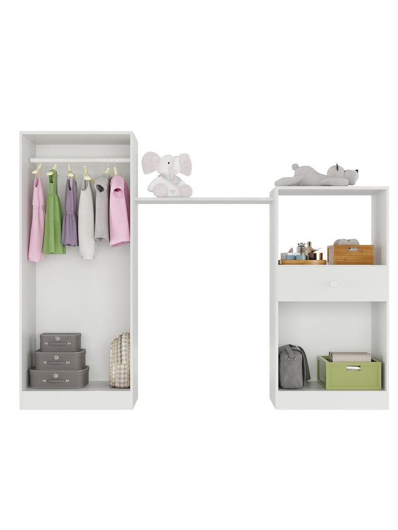 Quarto Infantil Com Berço-cômoda E Colchão Incluso Laura Multimóveis Branco