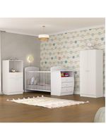 Quarto Infantil Com Berço-cômoda E Colchão Incluso Laura Multimóveis Branco