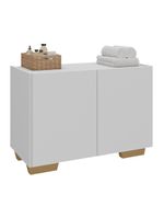 Gabinete Armário De Banheiro 62,5cm 2 Portas Com Pés Multimóveis Mp5046 Branco/natural