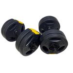 Kit Halteres Ajustável com Barra Até 15kg para Musculação em Casa Preto Ahead Sports