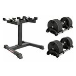 Kit Dumbell Ajustável 32kg Ahead Sports Com Suporte Rack