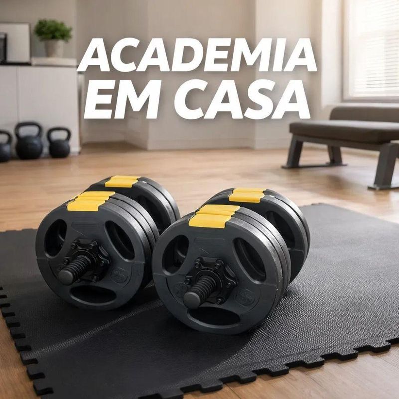 Kit Halteres Musculação Ajustável Com Barra Até 10 + Ebook