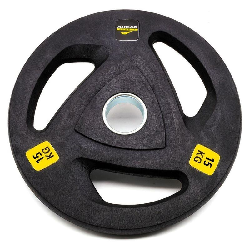 Anilha Olímpica Borracha 15 Kg Ahead (roubber Coated Plate) - Absolute - Preto