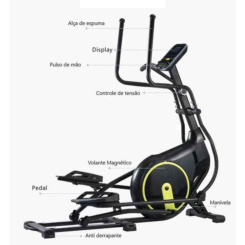 Elíptico Residencial Magnético Preto Bonafit Volante 6kg