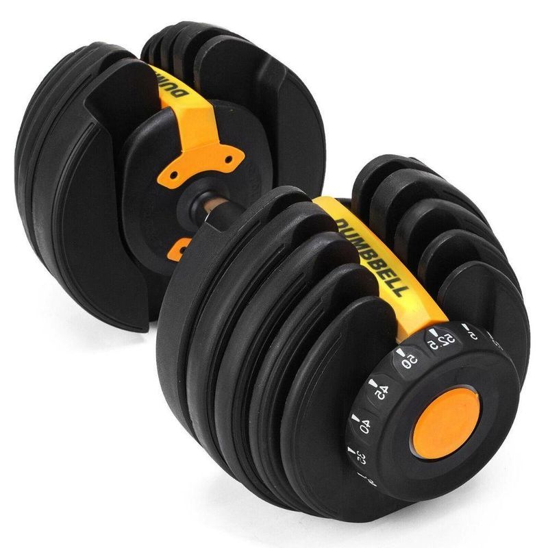 Halter Ajustável Dumbbell 24KG com Anilhas Regulavel Seletor de Peso Automatico Ahead Sports