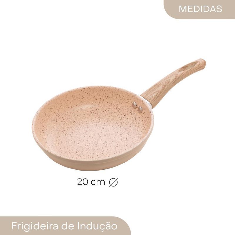 Frigideira de indução em alumínio com revestimento  antiader