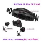 Caixa de Som Boombox Aiwa AWS-BBS-01-LBL 200W Bluetooth USB com Iluminação RGB Preto