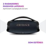 Caixa de Som Boombox Aiwa AWS-BBS-01-LBL 200W Bluetooth USB com Iluminação RGB Preto