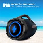 Caixa de Som Boombox Aiwa AWS-BBS-01-LBL 200W Bluetooth USB com Iluminação RGB Preto