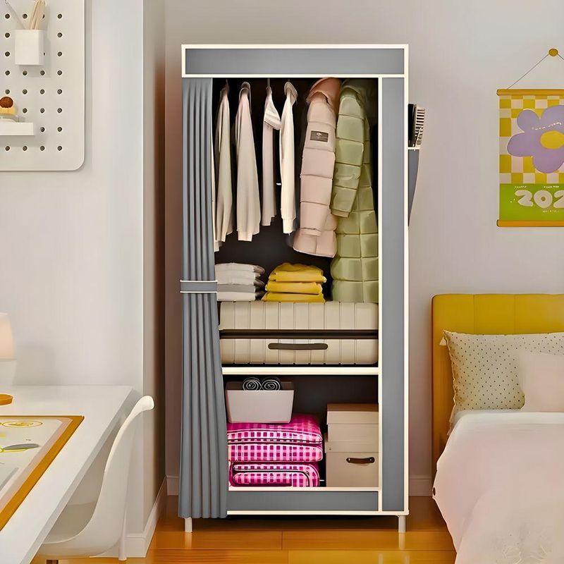 Closet Dobrável com Capa em Tecido Impermeável e Divisórias Internas Aço 56CM Cinza