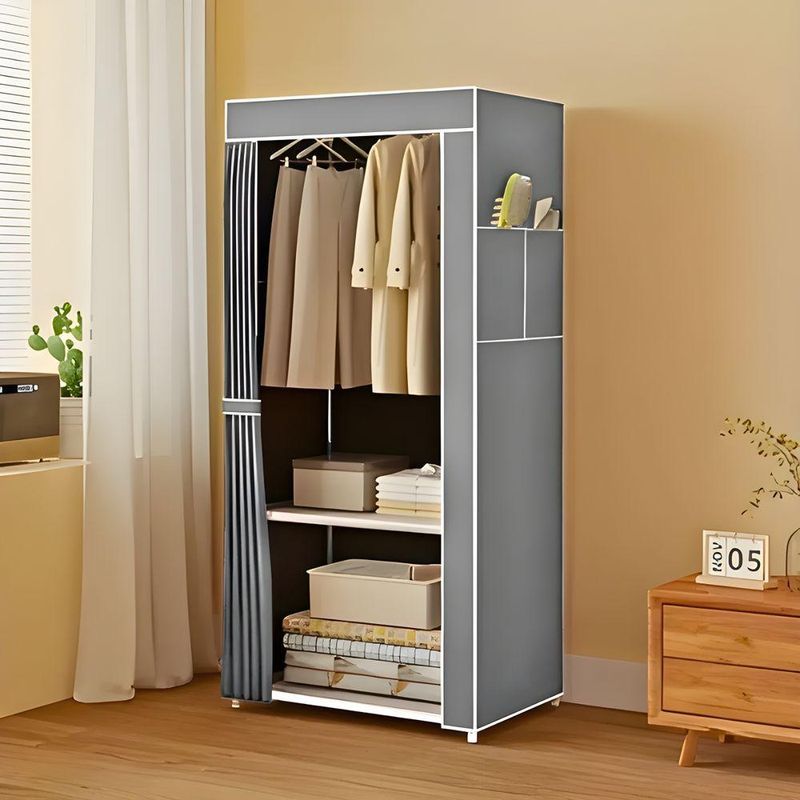 Closet Dobrável com Capa em Tecido Impermeável e Divisórias Internas Aço 56CM Cinza