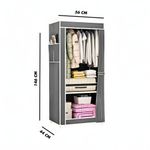 Closet Dobrável com Capa em Tecido Impermeável e Divisórias Internas Aço 56CM Cinza